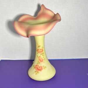 Fenton Pink and Cream Vintage Vase Accent